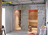průběh stavby bytového jádra